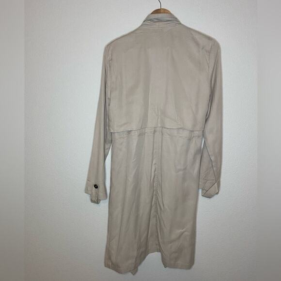 Cupcakes and Cashmere Khaki Beige Waterfall Trench Coat Cardigan Open Front - Picture 5 of 5